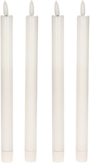 Anna's Collection Led dinerkaarsen - 4x - wit - 24 cm - 3D lont - warm wit licht
