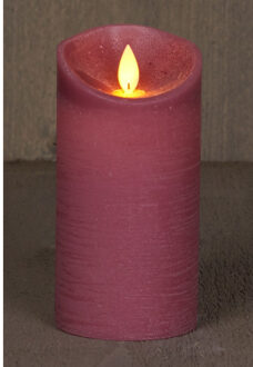 Anna's Collection Led kaars/stompkaars - 2x - oudroze - H15 x D7,5 cm - wax - warm wit licht - bewegende vlam
