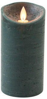 Anna's Collection Led kaars/stompkaars - antiek groen - H15 x D7,5 cm - wax - warm wit licht - bewegende vlam Khaki groen