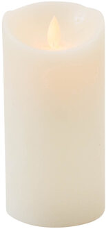 Anna's Collection Led kaars/stompkaars - ivoor - H15 x D7,5 cm - wax - warm wit licht - bewegende vlam