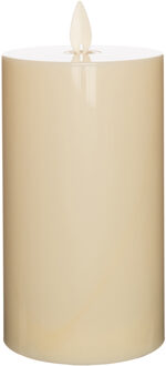 Anna's Collection LED kaars/stompkaars - ivoor wit - D8 x H16 cm - voor buiten en binnen - met timer