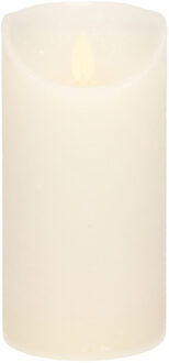 Anna's Collection Led kaars/stompkaars - wit - H15 x D7,5 cm - wax - warm wit licht - bewegende vlam