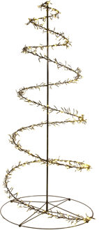 Anna's Collection LED kerstboom spiraal - zwart - 120 cm - metaal - 480 led lichtjes - cluster licht - warm wit/class