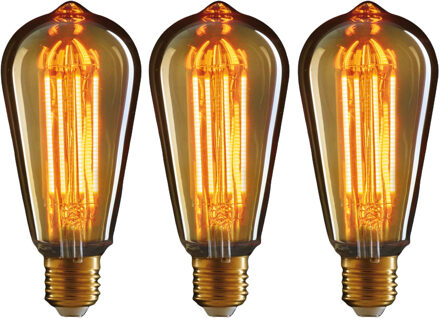 Anna's Collection LED lampje Retro E27 fitting 2W - 3x - gloeidraad- sfeerlampen - designlampen - 145 x 64 mm