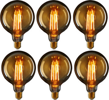 Anna's Collection LED lampje Retro E27 fitting 2W - 6x - gloeidraad- sfeerlampen - designlampen - 120 x 80 mm