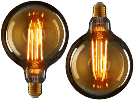 Anna's Collection LED lampjes Retro E27 fitting 2W - 2x - gloeidraad- sfeerlampen - designlampen -120 x 80 mm
