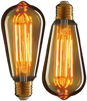 Anna's Collection LED lampjes Retro E27 fitting 2W - 2x st - gloeidraad- sfeerlampen - 145 x 64 mm