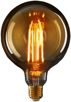 Anna's Collection LED Retro gloeilamp - sfeerlamp/designlamp - oranje glas - 120 x 80 mm