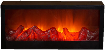 Anna's Collection LED sfeerhaard - zwart - L45 x B10 x H20 cm - open haard - verlichting