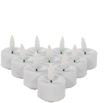 Anna's Collection LED theelichtjes/waxinelichtjes - 10x st - wit - D3,5 x H1,5 cm - met afstandsbediening