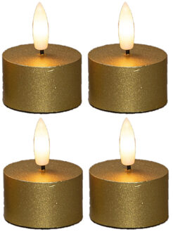 Anna's Collection LED theelichtjes/waxinelichtjes - 4x st - goud - D4 x H5 cm
