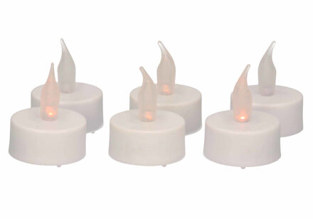 Anna's Collection LED theelichtjes/waxinelichtjes/kaarsjes geel vlameffect 6x stuks