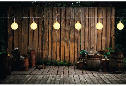Anna's Collection Lichtsnoer - 3x - 50 LED bollen lampjes - warm wit - 10 meter - buiten - tuinverlichting - feestverl