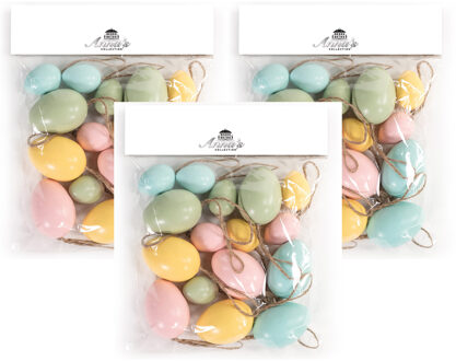 Anna's Collection Paaseieren - 48x - kunststof - pastel - 4/6 cm - paasdecoratie
