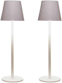 Anna's Collection Portable tafellamp Ambiance - 2x - wit - aanraaksensor - draadloos/oplaadbaar USB - binnen/buiten