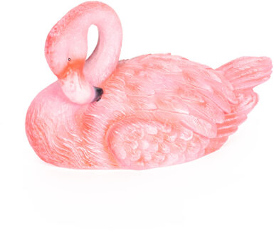 Anna's Collection Roze Flamingo Dierenbeeld - Drijvend Tuinbeeld op Water - Kunststof - 21 x 12 x 13 cm - Tuinbeelden