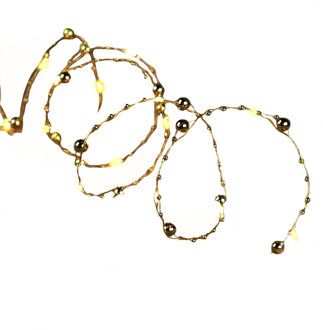 Anna's Collection Set van 2x stuks draadverlichting lichtsnoer met 20 lampjes warm wit op batterij 200 cm