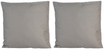 Anna's Collection Set van 4x stuks bank/Sier kussens voor binnen en buiten in de kleur grijs 45 x 45 cm Tuinkussens vo