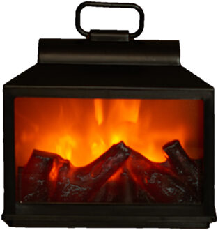 Anna's Collection Sfeerhaard - mini - LED - zwart - 18x9x16 cm