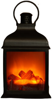 Anna's Collection Sfeerhaard - zwart - met LED verlichting - 15 x 12 x 23 cm - open haard - sfeerverlichting