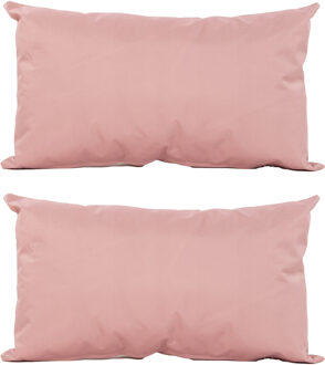Anna's Collection Sierkussen voor binnen en buiten - 2x - oud roze - 30 x 50 cm