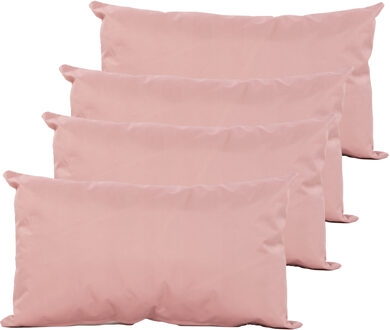 Anna's Collection Sierkussen voor binnen en buiten - 4x - oud roze - 30 x 50 cm