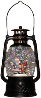Anna's Collection Sneeuwbol/snowglobe glitter lantaarn - kerstman - D12 x H20 cm- LED verlichting - warm wit