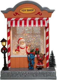 Anna's Collection Snowglobe speelgoedwinkel - met sneeuwpop - 22 cm - sneeuwbol?lantaarn