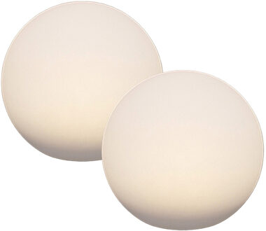 Anna's Collection Solar bol lamp - 2x - kunststof - D30 cm - warm wit - tuinverlichting