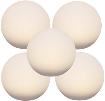Anna's Collection Solar bol lamp - 5x - kunststof - D20 cm - warm wit - tuinverlichting