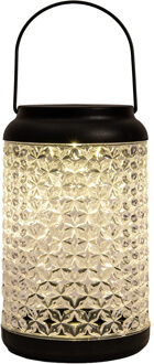 Anna's Collection Solar lantaarn - voor buiten - D12,5 x H20 cm - kunststof - tafellamp