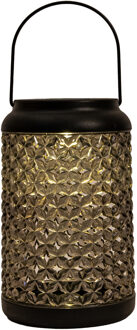 Anna's Collection Solar lantaarn - voor buiten - D12,5 x H20 cm - smoke glas - tafellamp