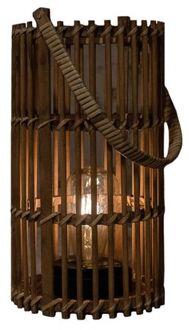 Anna's Collection Solar lantaarn - voor buiten - D17 x H32 cm - bamboe hout - windlicht - Lantaarns
