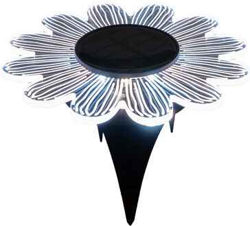 Anna's Collection Solar prikspot bloem - 15 cm - kunststof - grondspot - tuinverlichting grondpin - steker
