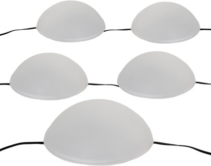 Anna's Collection Solar tuinlampen bollen halfrond - warm wit - 5x spots - waterbestendig - 15 x 15 cm