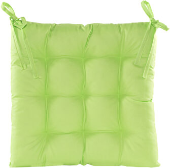 Anna's Collection Stoelkussen - gewatteerd - groen - 38x38cm - binnen/buiten
