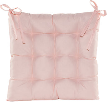 Anna's Collection Stoelkussen gewatteerd - licht roze - 38 x 38 cm