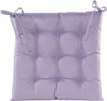 Anna's Collection Stoelkussen - gewatteerd - lila paars - 38x38cm - binnen/buiten