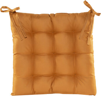 Anna's Collection Stoelkussen gewatteerd - oker geel - 38x38cm - binnen/buiten