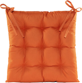 Anna's Collection Stoelkussen gewatteerd - oranje - 38x38cm - binnen/buiten