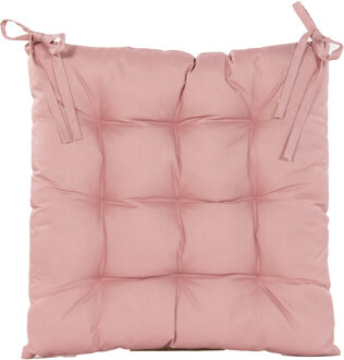 Anna's Collection Stoelkussen - gewatteerd - oud roze - 38 cm - binnen/buiten