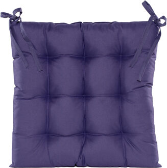 Anna's Collection Stoelkussen - gewatteerd - paars - 38x38 cm - binnen/buiten