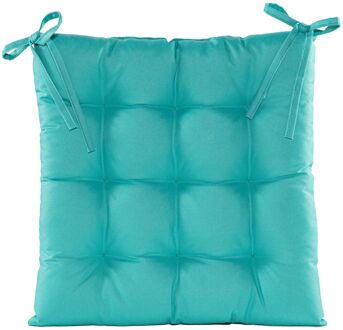 Anna's Collection Stoelkussen gewatteerd - turquoise blauw - 38x38 cm - tuinstoelkussens