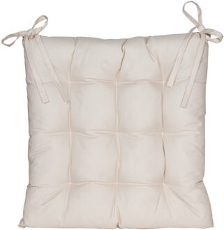 Anna's Collection Stoelkussen gewatteerd - zand/beige - 38 x 38 cm - binnen/buiten