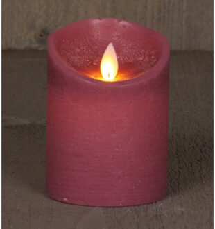 Anna's Collection Stompkaars - 2x - LED - antiek roze - H10 cm - bewegende vlam - kaars