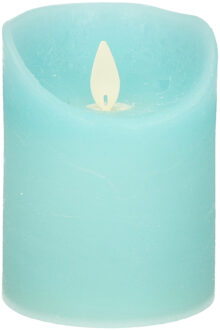 Anna's Collection Stompkaars - LED - aqua blauw - H10 cm - bewegende vlam - kaars