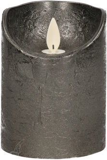 Anna's Collection Stompkaars - LED - gray - H10 cm - bewegende vlam - kaars