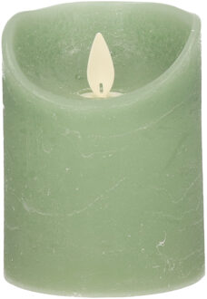 Anna's Collection Stompkaars - LED - jade groen - H10 cm - bewegende vlam - kaars