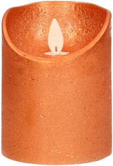 Anna's Collection Stompkaars - LED - koper - H10 cm - bewegende vlam - kaars