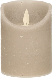 Anna's Collection Stompkaars - LED - taupe - H10 cm - bewegende vlam - kaars